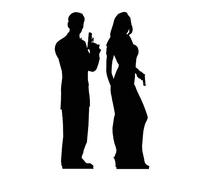 Star Cutouts Secret Agent Male and Female Double Height 172 cm Cutout, Multi