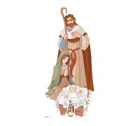 Star Cutouts SC1107 Nativity Scene Lifesize Cardboard Cutout 183cm with Mini - Christmas Decoration, Festive Display & Event Prop