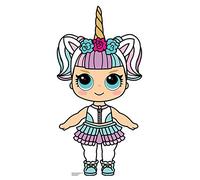 STAR CUTOUTS SC1436 Cute Doll with Large Eyes and Unicorn Horn Cardboard Cutout Create The Perfect Family, Anniversary, Wedding, Birthday Party Decoration, Solid, Multicolour, Regular