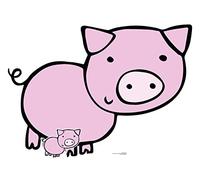 STAR CUTOUTS SC1444 Cute Pig Farmyard Animal Cardboard Cut Out Height 89cm - Ideal for Animal Theme, Parties, Birthdays & Fans, Room Decorations & Events