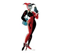 Star Cutouts SC1474 Harley Quinn Classic Gun Lifesize Cardboard Figure with Free Mini Desktop Cutout Height 174cm, Multicolour