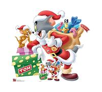 Star Cutouts SC4193 - Tom and Jerry Merry Christmas Small Cardboard Cutout, Festive Decoration