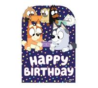 Star Cutouts SC4571 Bluey and Friends Happy Birthday Child Sized Backdrop Cardboard Cut Out Height 132cm - Ideal for Bluey Theme, Parties, Birthdays & Fans, Room Decorations & Events