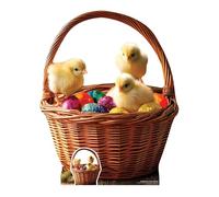 Star Cutouts SC4686 Easter Chicks In Basket Cardboard Cut Out Height 94cm - Ideal for Easter, Events & Celebrations