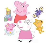 Star Cutouts SC4866 Peppa Pig, Baby Evie and Suzy Sheep Wall Decoration Pack Cardboard Cutouts Height 44cm