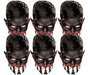 STAR CUTOUTS SMP417 WWE Finn Balor 6 Pack Cardboard Face Masks - Wrestling Costume Fancy Dress Fan Set