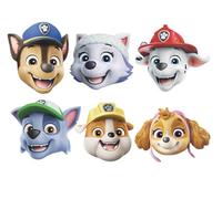 Star Cutouts SMP463 Paw Patrol Chase, Rubble, Marshall, Zuma, Skye & Rocky Multipack Masks 6 Pack Cardboard Cut Out Height 30cm