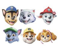 Star Cutouts SMP463 Paw Patrol Multipack Face Masks 6 Pack 30cm - Chase, Rubble, Marshall, Everest, Skye & Rocky Party Dress Up Set for Kids