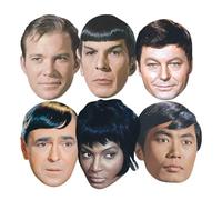 Star Cutouts SMP464 Star Trek Enterprise Crew 6-Pack Masks - Sulu, Spock, Uhura, Scotty, McCoy & Kirk