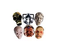 Star Cutouts SMP70 BBC Doctor Who - Monster Halloween Masks, Party 6 Pack (Cyberman, Smiler, Davros, Weeping Angel, Empty Child & Silent) Child/Silent, One Size