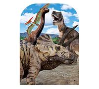 STAR CUTOUTS Triceratops and Dinosaur Child Stand-In Cut Out, Cardboard, Multi-Colour, 131 x 95 x 131 cm