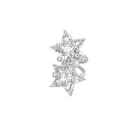 Star CZ Cuff Wrap Cartilage Earrings for Women Dainty Elegant Silver Plated Sparky Crystal Star Clip on Fake Earring Hypoallergenic Fashion Jewelry 1pc