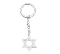 Star David Stainless Steel Keychain Israel Jewish Women Wholesale Men Amulet F8M2 Jewelry Trend 2024 Keyring Hexagram