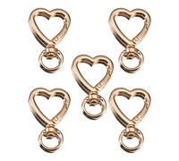 Star Designs Alloy Key Ring Carry Resistant Bag Pendant Key Holder Bags Magic for Secure Key Binding Power, Practical Light Metal Accessories, Pack of 5, Light Golden, Einheitsgröße