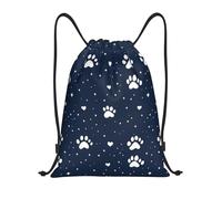 Star Dog Paw Heart Drawstring Backpack Versatile Drawstring Bags Scratch Draw String Back Bag For Yoga Swim Fishing 39X46Cm
