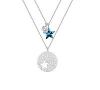 Star Double Layer Necklace Women'S Crystal Clavicle Chain 925 Silver Short Chain