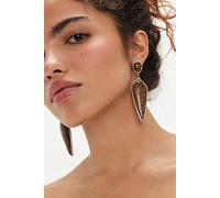 Star Dust Dangle Earrings at Free People in Tigers Eye And Brass - female