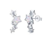 Star Earrings Sterling Silver Opal Stud Earrings Ear Climber Earrings Ear Crawler Cuff Hypoallergenic Earrings Thanksgiving Gifts for Women Girls