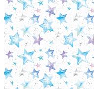Star eco printed gift wrapping paper, 2 sheets of wrap and 2 tags