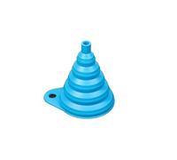 Star Elm Collapsible Silicone Funnel for Kitchen, 2 Sizes, Extra Wide Mouth, Spill Proof Design, Leak Proof Oil Bottle Filler with Hanging Hole for Cooking, Gasoline, Soy Sauce, Spices (Light Blue