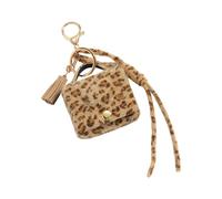 Star Embellished Rings Detachable Leopard Print Coin Pouches and Versatile Carabiner Clip Keychain Decoration Lightweight with Bowknot Design