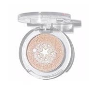 Star Embossed Highlighter Powder - 2 Shades Available, Fine Shimmer Brightening, Creates Natural 3D Dewy Skin Glow, Portable Compact Design (C02)