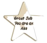 Star Enamel Pin Gold Brooch - "I Tried It" Badge, Klein, Non-precious metal
