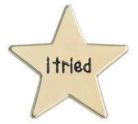 Star Enamel Pin Gold Brooch - "I Tried It" Badge, Klein, Non-precious metal