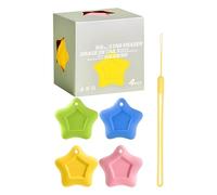 Star Erasers - TPE 5 x 5 cm, 4 Pieces | Cute Anti-Lost Pencil Erasers | Stationery for Schoolchildren, Teachers, Home Office, Artists, Classroom, Exam, Studio, Library