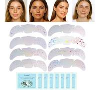 Star Face Temporary Tattoos - 8 Sheets Iridescent Glitter Freckle Stickers Multicolor Temporary Easy to Apply Shimmery Effect Set Includes Remover Wipes Waterproof Face (Colorful)