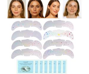 Star Face Temporary Tattoos - 8 Sheets Iridescent Glitter Freckle Stickers Multicolor Temporary Easy to Apply Shimmery Effect Set Includes Remover Wipes Waterproof Face (Colorful)