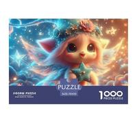 Star Fairy Flying 1000 Pc Adult Jigsaws - Magical Glowing Squirrel with Cosmic Effects Impossible Hard Difficult Challenging Game for Wall Decoration And Gifts70x50cm/1000pcs