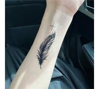 Star Falling Feather Waterproof Semi-Permanent And Long-Lasting 2 Weeks Temporary Tattoo Stickers For Men And Women Finger Chest Arm Back(5pcs)