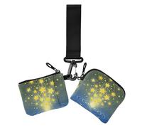 Star Falling Into Water Women's Card Cases Change Holder Compact Size Zipper Wallet Coin Bag with Zipper Pocket for Woman 2 Packs