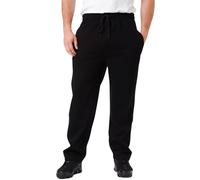 STAR FASHION Fleece Joggers Trousers Mens Open Hem Jogging Bottoms Jog Pants Plain Zip Pocket Track Pants Casual Elasticated Sweatpants with Adjustable Drawstring Black-XL
