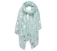 STAR FASHION Girls Scarves & Wraps Silver Foil Small Dog Foot Print Soft Touch Scarf for Womens Trendy Scarf Stole Neckerchief for Autumn Summer and Winter Mint Green