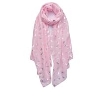 STAR FASHION Girls Scarves & Wraps Silver Foil Small Dragonfly Print Soft Touch Scarf for Womens Trendy Scarf Stole Neckerchief for Autumn Summer and Winter Baby Pink