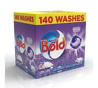 STAR FASHION GLOBAL LTD Bold 140 Wash All-In-One Laundry Detergent Pods - Stain Remoal & Built In Lenor Fabric Softner - Savers Pack of 140 Wash