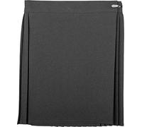 STAR FASHION Kids Girls School Uniform P.E. Netball Sports Gym Skirt Kilt Knife Pleats Wraparound Skirts Drop Waist Pleated Summer Skirt’s Sportswear (Waist 22") Grey