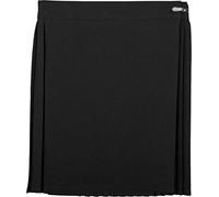 STAR FASHION Kids Girls School Uniform P.E. Netball Sports Gym Skirt Kilt Knife Pleats Wraparound Skirts Drop Waist Pleated Summer Skirt’s Sportswear (Waist 38") Black