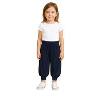 STAR FASHION Kids Harem Loose Casual Baggy Sports Dancing Pants Girls Harem Children Trouser with Leg Cuffs Elasticated Waist Navy 9 to 10 Years