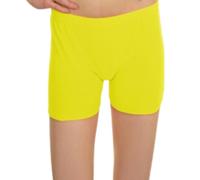 STAR FASHION Kids Microfiber Hot Pants for Girls Micro Fabric Yoga Shorts Boys Disco Party Stretchy Gym Hot Pant Elasticated Waist Short Pants Bottoms Neon Yellow 11 to 12 Years