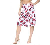 STAR FASHION Ladies Printed Palazzo Shorts Wide Leg Flared Elasticated Stretchy Loose Short Trousers Pants Union Jack Small 8-10