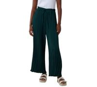 STAR FASHION Ladies Wide Leg Pleated Trousers Womens Elasticated Waist Pants with Drawstring Bottle Green 16-18