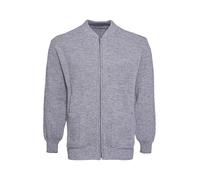 STAR FASHION Men’s Knitted Cardigan Diamond Pattern Classic Zipper Jumper with Ribbed Cuffs and Hem Grey-M