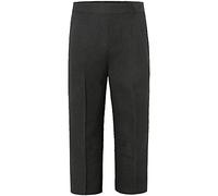 STAR FASHION New Boys School Uniform Half Elasticated Waist Pull Up Trousers Plain Style Front Pockets Trouser Formal Schoolwear Kid’s Bottom Pants Black Grey Navy UK Ages 2-10 Years