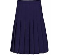 STAR FASHION New Girls School Uniform Knife Pleated Skirt Formal Back Zip Button Fastening Kids Stitch Down All Round Pleat Skirts Navy 15 to 16 Years