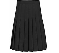 STAR FASHION New Girls School Uniform Knife Pleated Skirt Formal Back Zip Button Fastening Kids Stitch Down All Round Pleat Skirts Black 7 to 8 Years