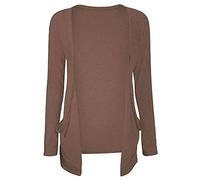 STAR FASHION New Kids Boys/Girls Long Sleeve Casual Open Front Boyfriend Cardigan Children Open Pockets Unisex School Holiday Top (5-13 Years) Brown