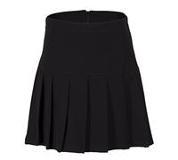STAR FASHION New Kids Girls School Uniform Half Drop Waist Skirt Pleats Women’s All Round Pleated Plain Skirts with Zip Ladies Summer Skirt’s Schoolwear Black 18 Waist